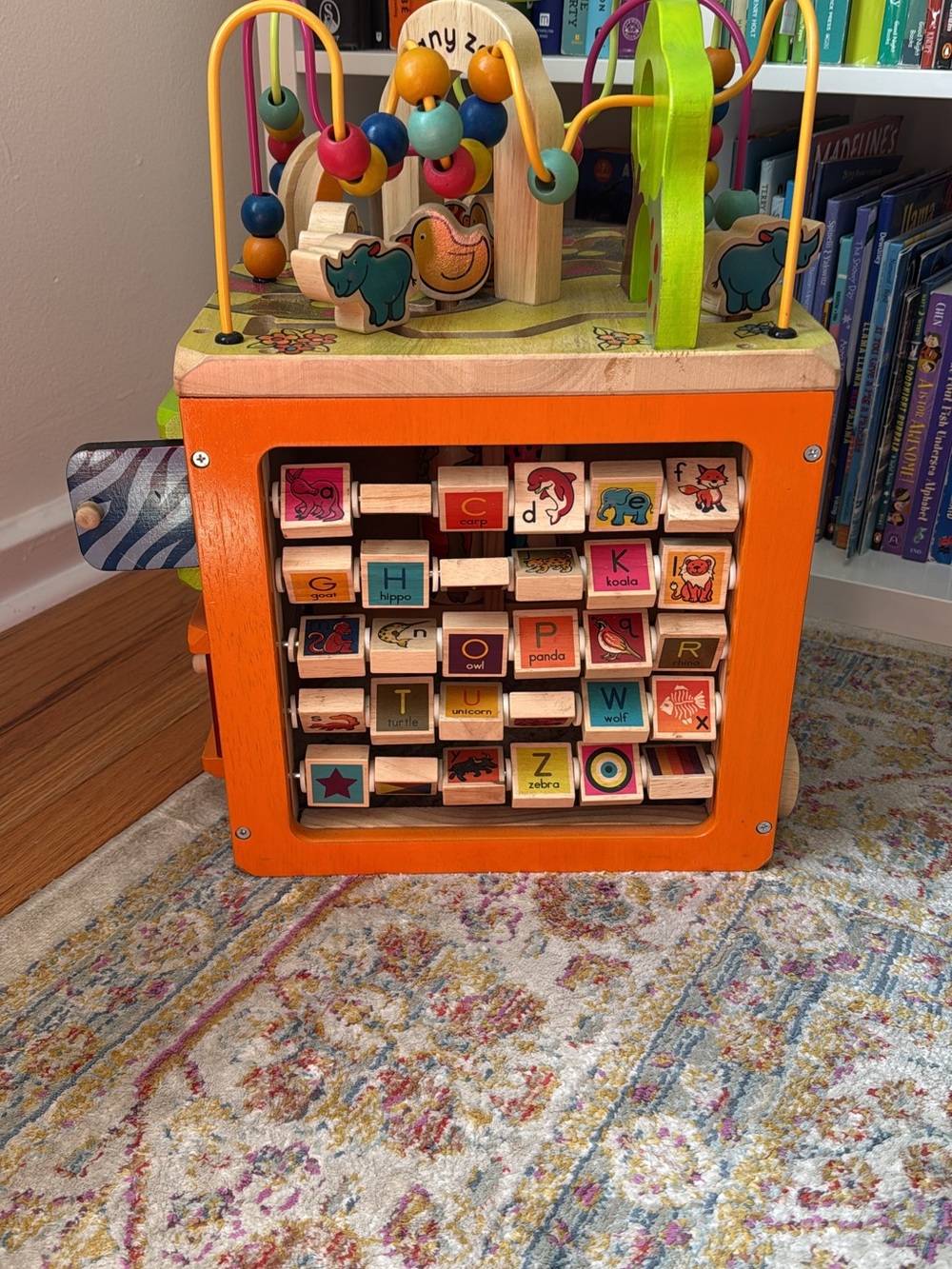 Wooden Multi-Activity Learning Cube - Orange